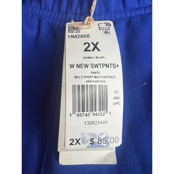 Adidas Sweatpants Womens Size 2X Semi Lucid Blue Multi Sport Joggers Drawstring - Picture 4 of 7